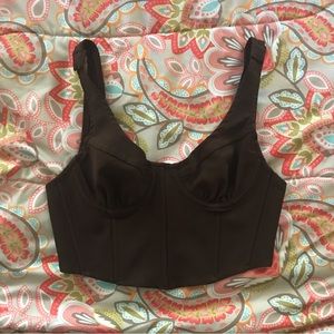 Brown corset crop top